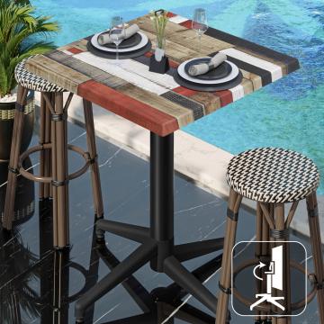 WAP | 31259 | B:D:H 60 x 60 x 109 cm | Vintage Gekleurd / Zwart | Quadratisch | Klappbar