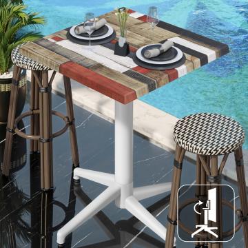 WAP | 31259 | B:D:H 60 x 60 x 109 cm | Vintage Gekleurd / Wit | Quadratisch | Klappbar