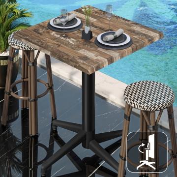 WAP | 31259 | B:D:H 60 x 60 x 109 cm | Vintage Oud / Zwart | Quadratisch | Klappbar