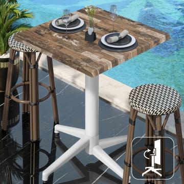 WAP | 31259 | B:D:H 60 x 60 x 109 cm | Vintage Oud / Wit | Quadratisch | Klappbar