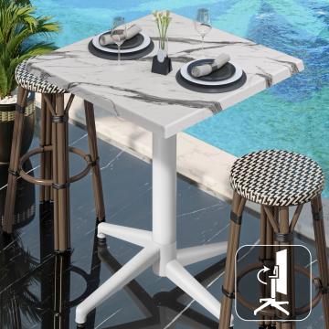 WAP | 31259 | B:D:H 60 x 60 x 109 cm | Wit marmer / Wit | Quadratisch | Klappbar