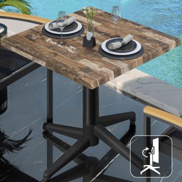 WAP | Bistro Außen Tisch | B:T:H 70 x 70 x 74 cm | Vintage Old / Schwarz | Quadratisch
