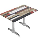WBC | Bistro Außen Tisch | B: T: H: 120 x 70 x 80,5 cm | Vintage Bunt / Aluminium | Rechteckig | Verbinder
