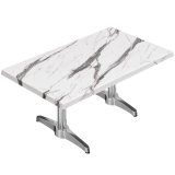 WBC | Jamaika Loungetisch | B: T: H: 120 x 70 x 38 cm | Weiß Marmor / Aluminium | Zusatzgewicht