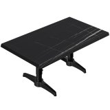 WBC | Jamaika Loungetisch | B: T: H:  120 x 70 x 38 cm | Schwarz Marmor / Schwarz | Zusatzgewicht + Verbinder