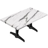 WBC | Jamaika Loungbord | B: T: H: 120 x 70 x 38 cm | Vit marmor / Svart | Extra vikt + förbindare