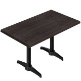 WBC | Bistro Außen Tisch | B: T: H: 120 x 70 x 80,5 cm | Wenge / Schwarz | Rechteckig | Zusatzgewicht + Verbinder