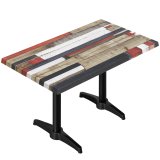 WBC | Bistro Außen Tisch | B: T: H: 120 x 70 x 80,5 cm | Vintage Bunt / Schwarz | Rechteckig | Zusatzgewicht + Verbinder