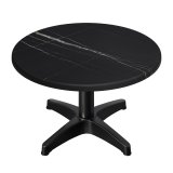 WBC | Jamaika Loungetisch | Ø:H 60 x 38 cm | Schwarz Marmor / Schwarz | Zusatzgewicht