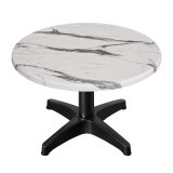 WBC | Jamaica Lounge Table | Ø:H 60 x 38 cm | White Marble / Black | Additional Weight