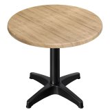WBC | Bistro Außen Tisch | Ø:H 60 x 80,5 cm | Eiche / Schwarz | Rund