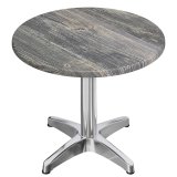 WBC | Bistro Außen Tisch | Ø:H 70 x 80,5 cm | Rustikal Kiefer / Aluminium | Rund
