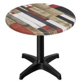 WBC | Bistro Tavolo Esterno | Ø:H 70 x 80,5 cm | Vintage Multicolore / Nero | Rotondo