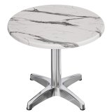 WBC | Bistro Ulkoilmapöytä | Ø: H 70 x 80,5 cm | Valkoinen marmor/i aluminiumi | Pyöreä