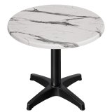 WBC | Bistro Ulkouasu | Ø: H 70 x 80,5 cm | Valkoinen marmori / Musta | Pyöreä