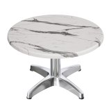 WBC | Jamaika Loungetisch | Ø:H 60 x 38 cm | Weiß Marmor / Aluminium | Zusatzgewicht