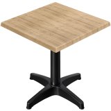 WBC | Bistro Außen Tisch | B:T:H 60 x 60 x 80,5 cm | Eiche / Schwarz | Quadratisch