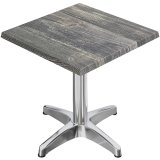 WBC | Bistro Table Extérieur | L:P:H 60 x 60 x 80,5 cm | Pin rustique / Aluminium | Quadratique