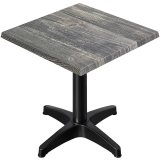 WBC | Bistro Außen Tisch | B:T:H 60 x 60 x 80,5 cm | Rustikal Kiefer / Schwarz | Quadratisch