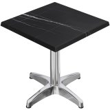 WBC | Bistro Buiten Tafel | B: D: H 60 x 60 x 80,5 cm | Zwart Marmer / Aluminium | Vierkant