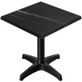 WBC | Bistro Außen Tisch | B:T:H 60 x 60 x 80,5 cm | Schwarz Marmor / Schwarz | Quadratisch