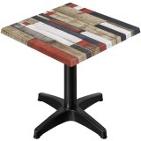 WBC | Bistro Außen Tisch | B:T:H 60 x 60 x 80,5 cm | Vintage Bunt / Schwarz | Quadratisch