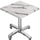 WBO | Bistro Ulkoilmapöytä | Koko (P x L x K): 70 x 70 x 78,5 cm | Valkoinen marmori / Alumiini | Neliömäinen
