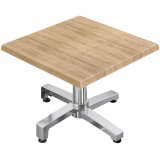 WBO | Jamaika Loungetisch | B:T:H 60 x 60 x 38 cm | Eiche / Aluminium | Klappbar | Zusatzgewicht