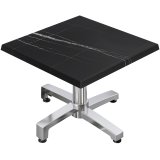 WBO | Jamaika Loungetisch | B:T:H 70 x 70 x 38 cm | Schwarz Marmor / Aluminium | Klappbar | Zusatzgewicht