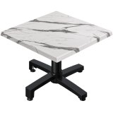 WBO | Jamaika Loungetisch | B:T:H 70 x 70 x 38 cm | Weiß Marmor / Schwarz | Klappbar | Zusatzgewicht