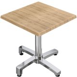 WBO | Bistro Außen Tisch | B:T:H 70 x 70 x 78,5 cm | Eiche / Aluminium | Quadratisch | Klappbar + Zusatzgewicht