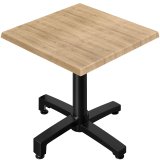 WBO | Bistro Ulkoilmapöytä | K: L: S 70 x 70 x 78,5 cm | Tammia / Musta | Neliön muotoinen | Taitettava + Lisäpaino