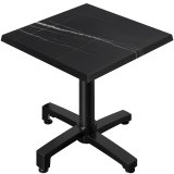 WBO | Bistro Ulkoilmapöytä | K: L: K 70 x 70 x 78,5 cm | Musta marmor / Musta | Neliönmuotoinen | Kippaus- ja lisäpaino