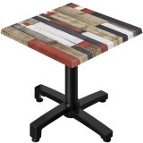 WBO | Bistro Ulkona
pöytä | K:L:K 70 x 70 x 78,5 cm | Vintage Värikäs / Musta | Neliön muotoinen | Taitettava + lisäpaino