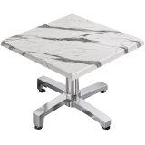 WBO | Jamaika Loungebord | B::H 70 x 70 x 40 cm | Vit marmor / Aluminium | Tillsatsvikt