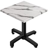 WBO | Bistro Table d'extérieur | L:P:H 60 x 60 x 78,5 cm | Marbre blanc / Noir | Carré | Poids supplémentaire