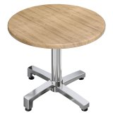 WBO | Bistro Ulkopöytä | Ø:H 60 x 78,5 cm | Tammi / Alumiini | Pyöreä | Taitettava + lisäpaino