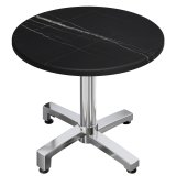 WBO | Bistro Outdoor Pöytä | Ø:H 70 x 78,5 cm | Mustan marmorin / Alumiini | Pyöreä | Lisäpaino
