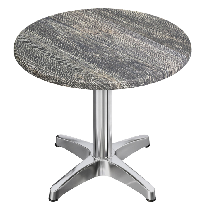 WBC | 31257 | Ø:H 60 x 78,5 cm | Rustiek grenen / aluminium | Rond
