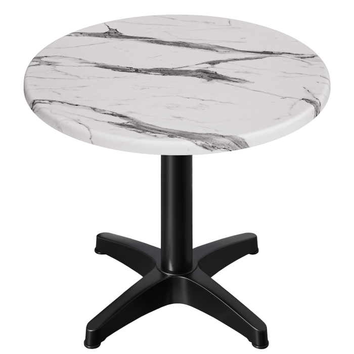 WBC | 31257 | Ø:H 70 x 78,5 cm | Vit marmor / svart | Runda