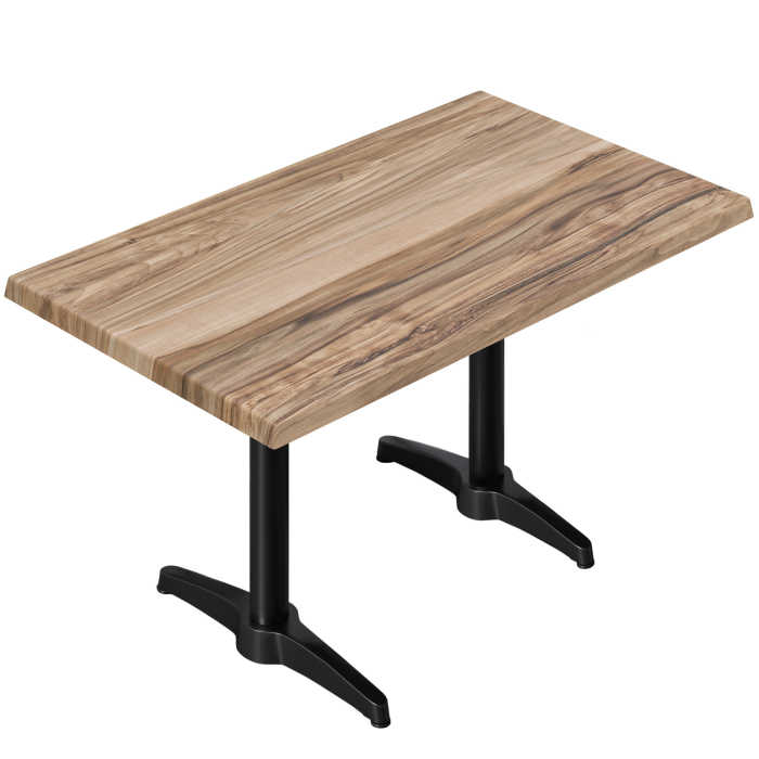 WBC | Bistro Außen Tisch | B: T: H:  120 x 70 x 78,5 cm | Sheesham / Schwarz | Rechteckig | Zusatzgewicht