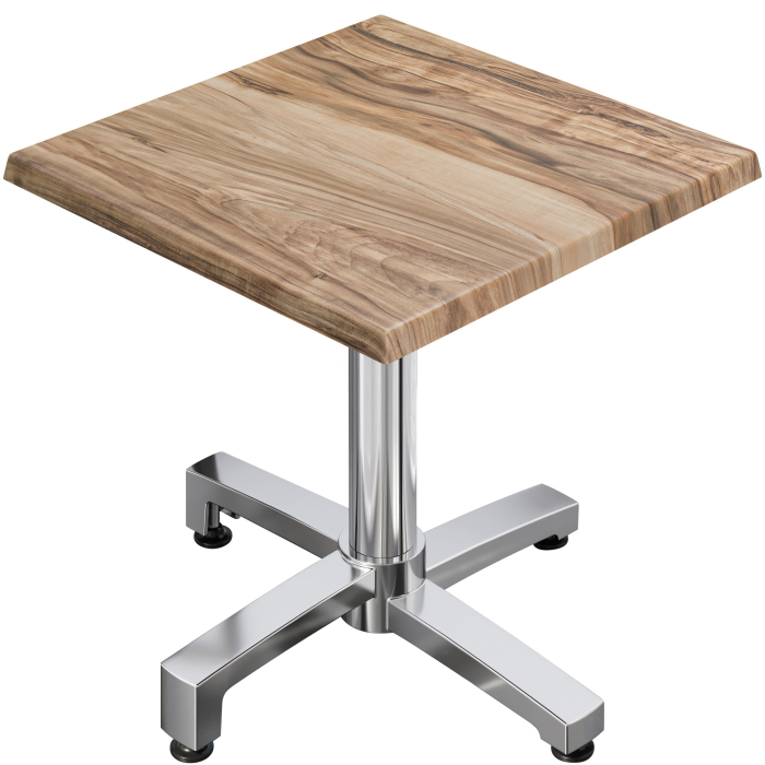 WBO | 31257 | B:D:H 70 x 70 x 76 cm | Sheesham / aluminium | Torget | Sammenleggbar + tilleggsvekt