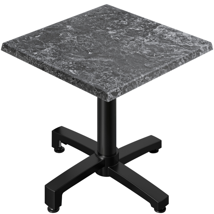 WBO | Bistro Außen Tisch | B:T:H 70 x 70 x 78,5 cm | Felsen / Schwarz | Quadratisch | Zusatzgewicht