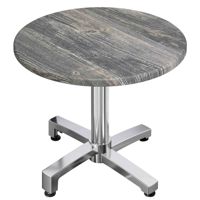 WBO | 31257 | Ø:Al 70 x 76 cm | Pino rústico / aluminio | Redondo