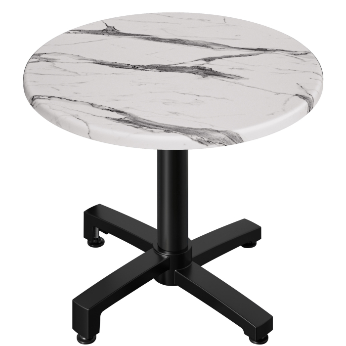 WBO | 31257 | Ø:H 60 x 76 cm | Blanc Marbre / Noir | Rond