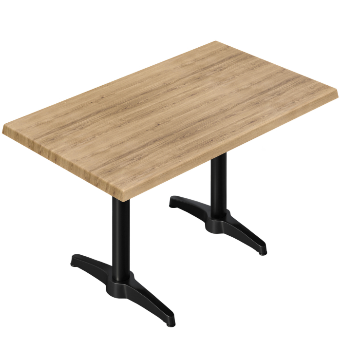 WBC | Bistro Außen Tisch | B: T: H:  120 x 70 x 80,5 cm | Eiche / Schwarz | Rechteckig | Zusatzgewicht
