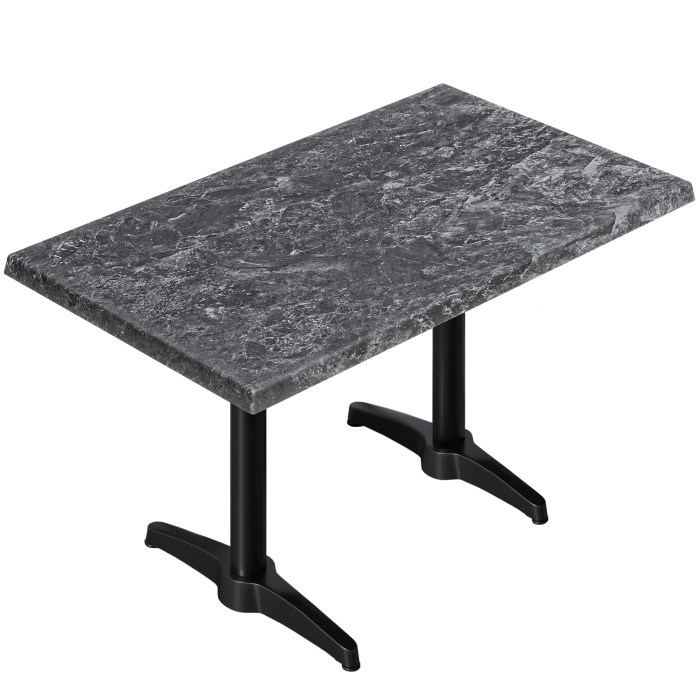 WBC | Bistro Außen Tisch | B: T: H:  120 x 70 x 80,5 cm | Felsen / Schwarz | Rechteckig | Zusatzgewicht
