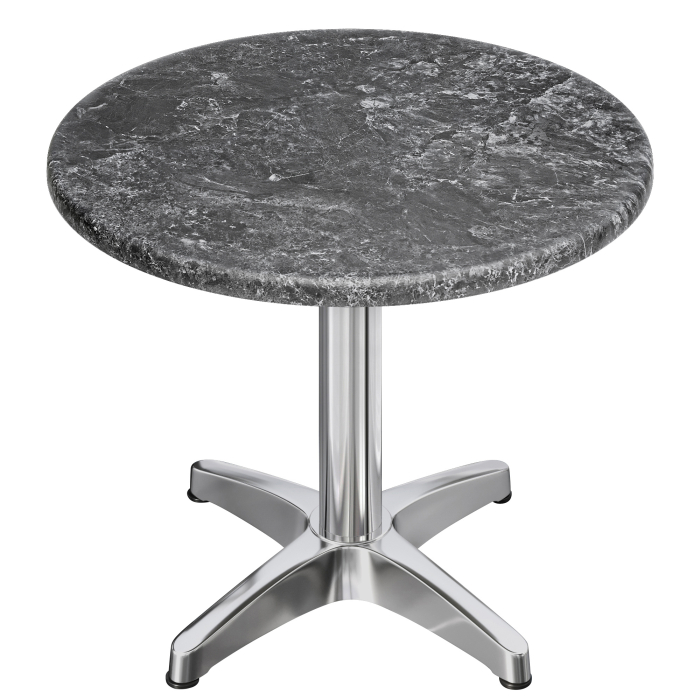 WBC | Bistro Außen Tisch | Ø:H 70 x 80,5 cm | Felsen / Aluminium | Rund
