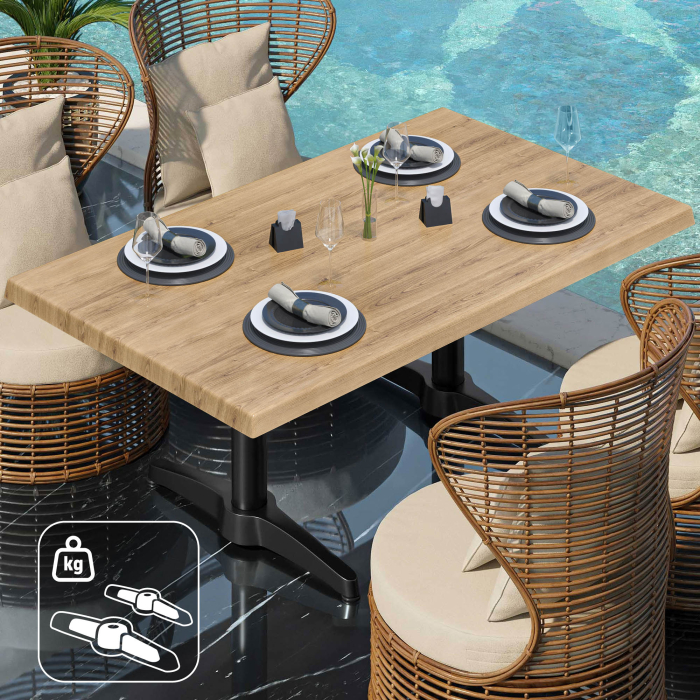 WBC | Mesa Werzalit baja | B: T: H: 120 x 70 x 40 cm | Roble / Negro | Peso adicional WBC | Mesa Werzalit baja | B: T: H: 120 x 70 x 40 cm | Roble / Negro | Peso adicional