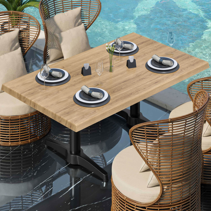 WBC | Mesa Werzalit baja | B: T: H: 120 x 70 x 40 cm | Roble / Negro | Peso adicional WBC | Mesa Werzalit baja | B: T: H: 120 x 70 x 40 cm | Roble / Negro | Peso adicional